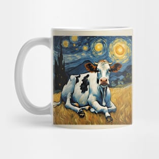 A Cow in the Starry Night Mug